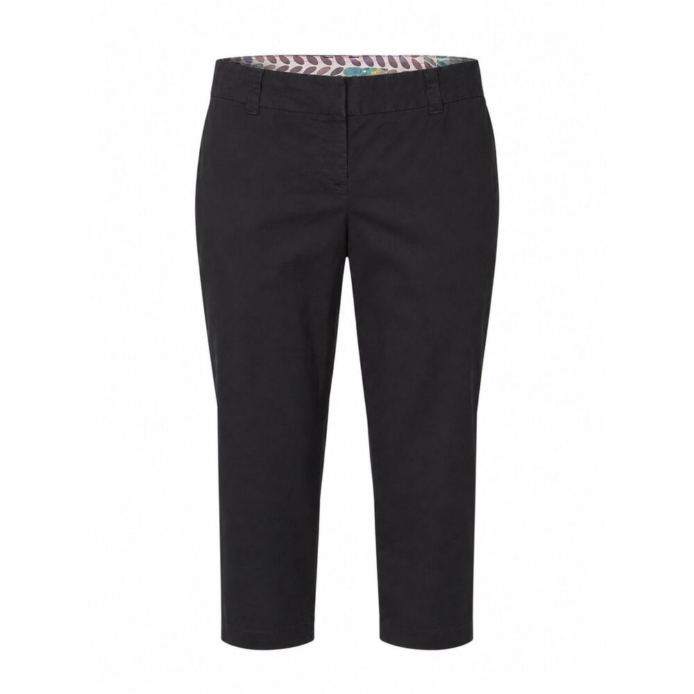 Boden Black Cropped Pants Women’s UK 12 / US 8 Capri Stretch Cotton Slim Fit